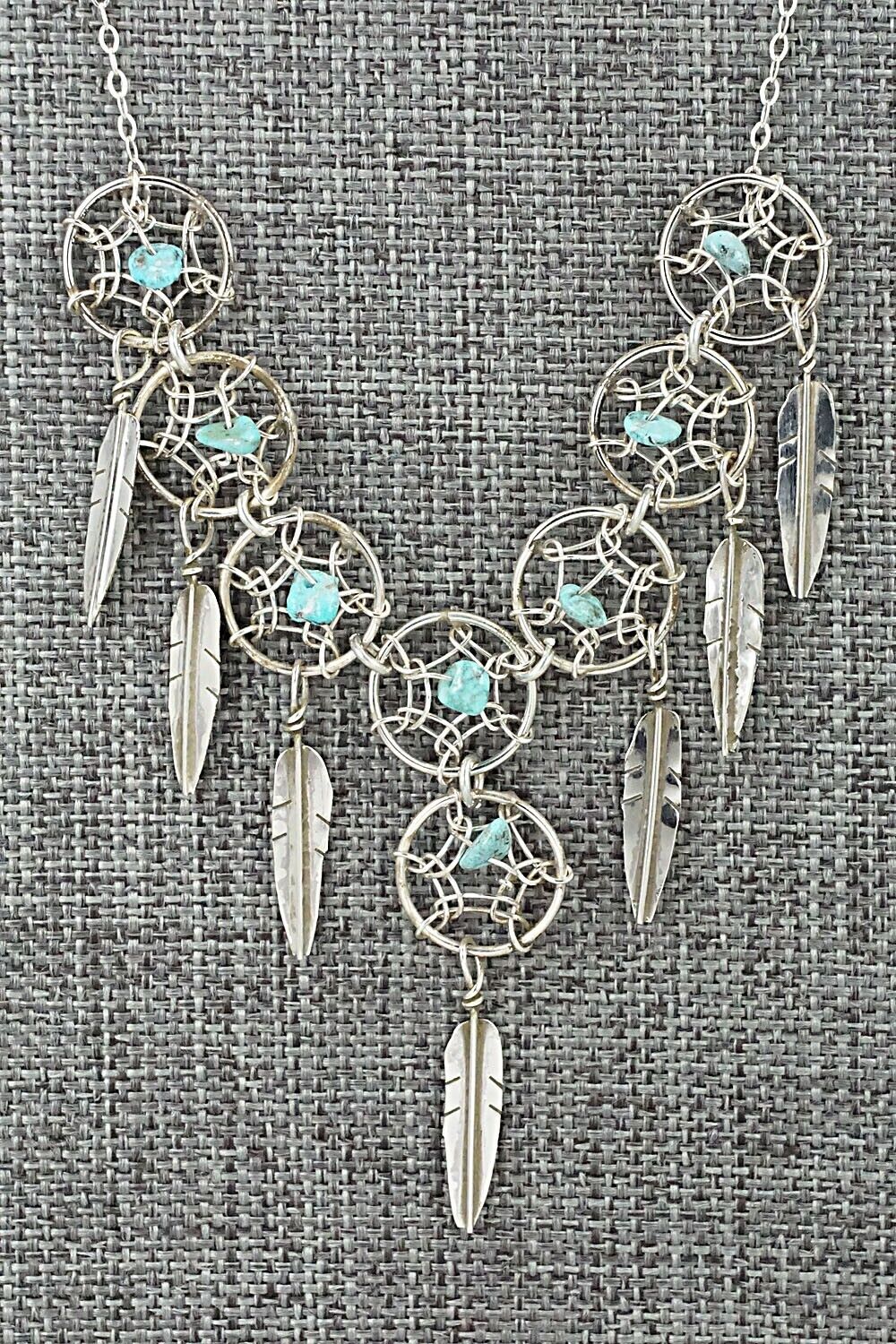 Turquoise & Sterling Silver Necklace - Lorenzo Arviso Jr.