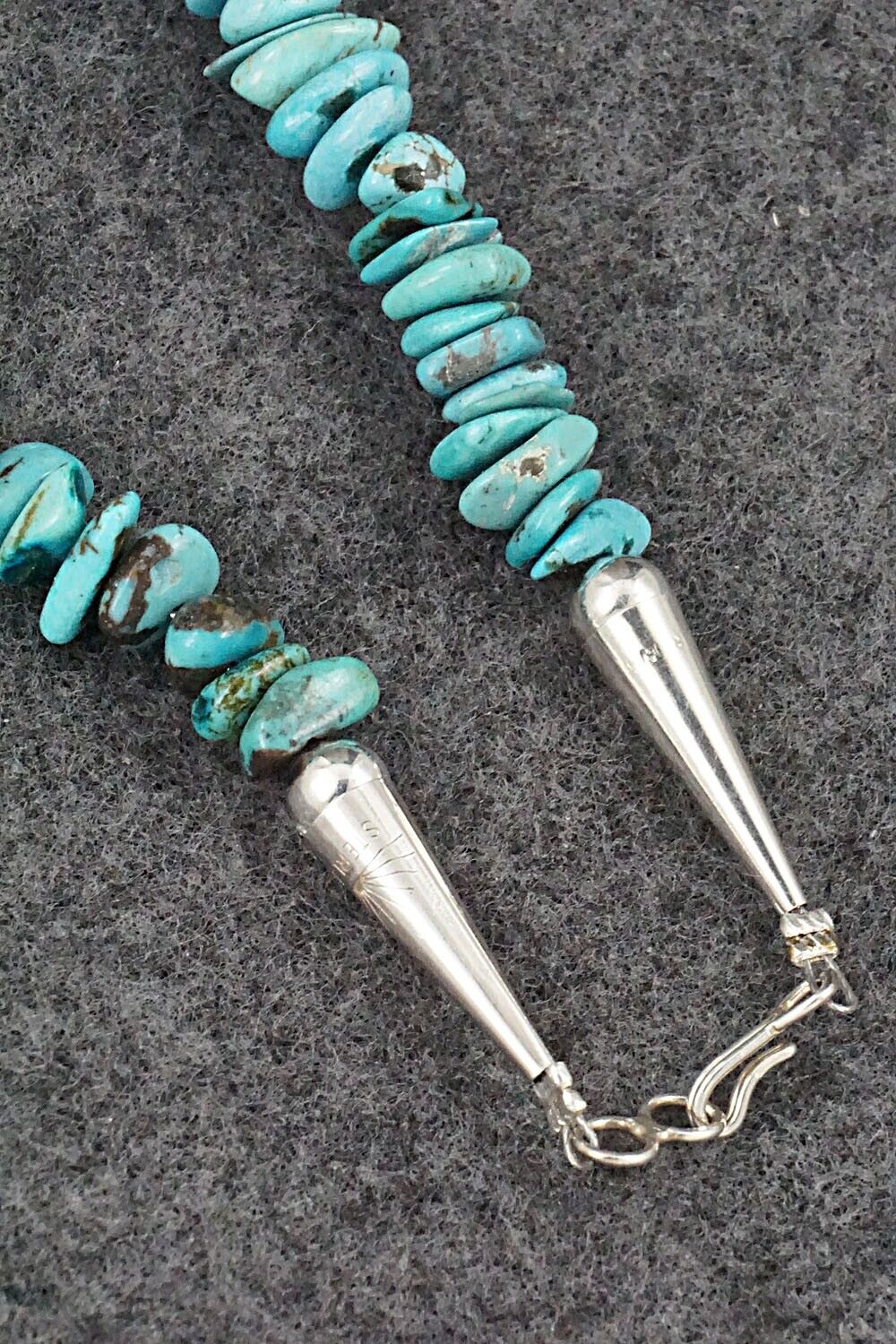 Turquoise & Sterling Silver Necklace 51" - Doreen Jake