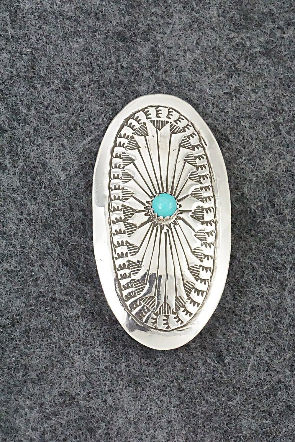 Turquoise & Sterling Silver Hair Barrette - Arlene Soce