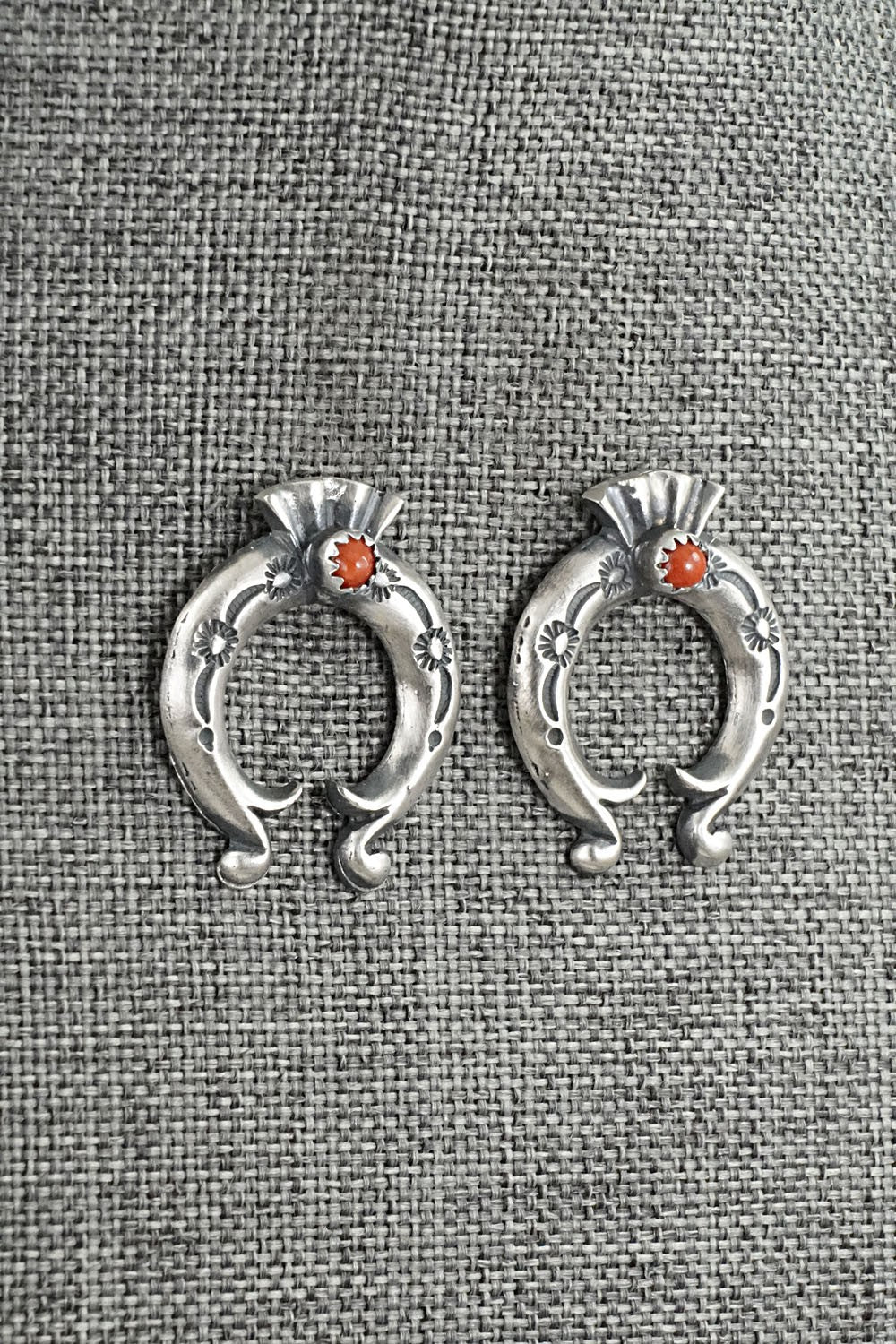 Coral & Sterling Silver Earrings - Adrienne Gordon