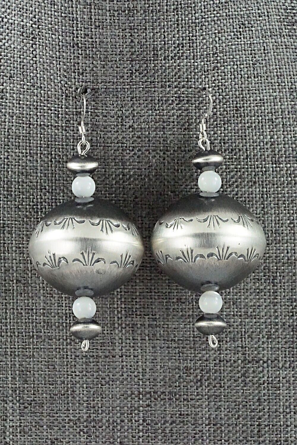 Mother of Pearl & Sterling Silver Navajo Pearl Earrings - Tonisha Haley