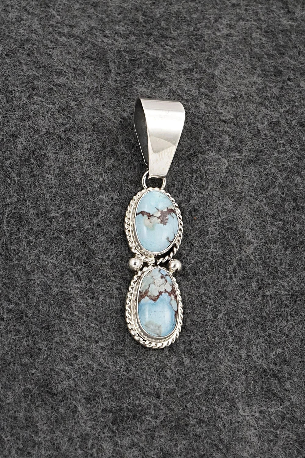 Turquoise & Sterling Silver Pendant - Eugene Gruber