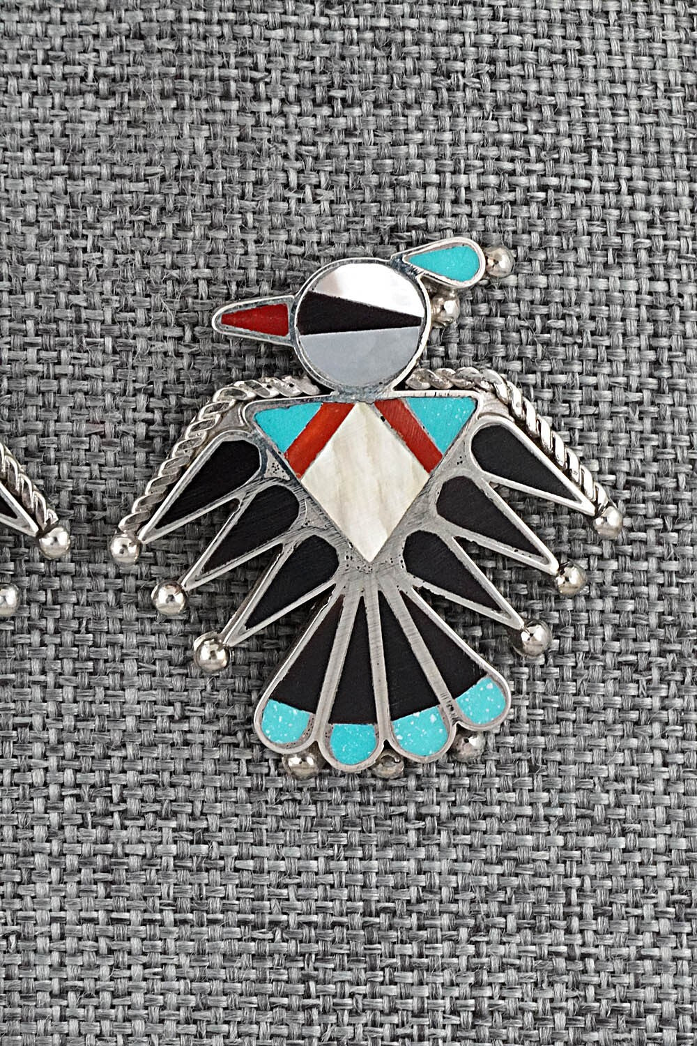 Multi-Stone Inlay & Sterling Silver Earrings - Adrian Wallace