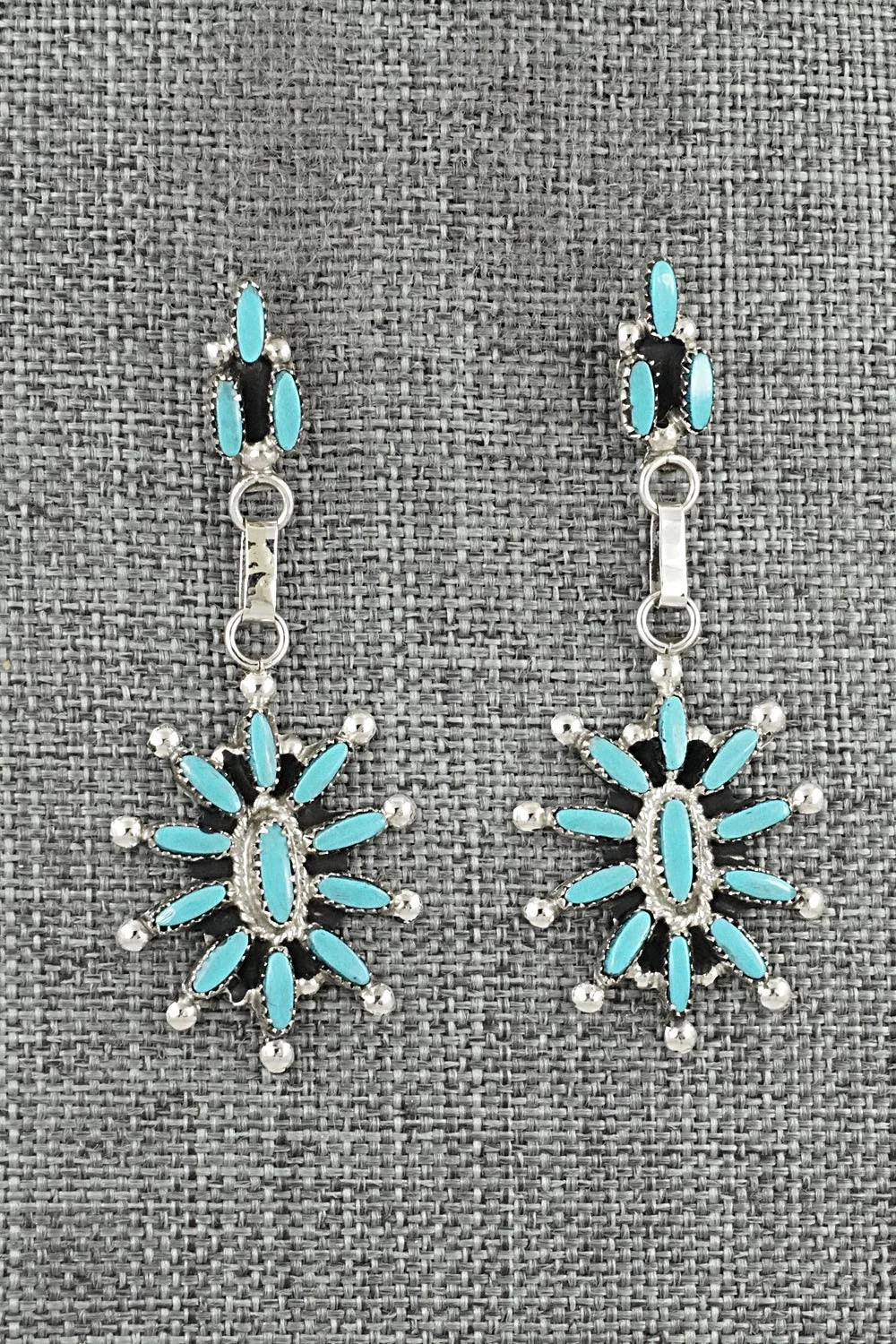 Turquoise & Sterling Silver Earrings - Evonne Hustito