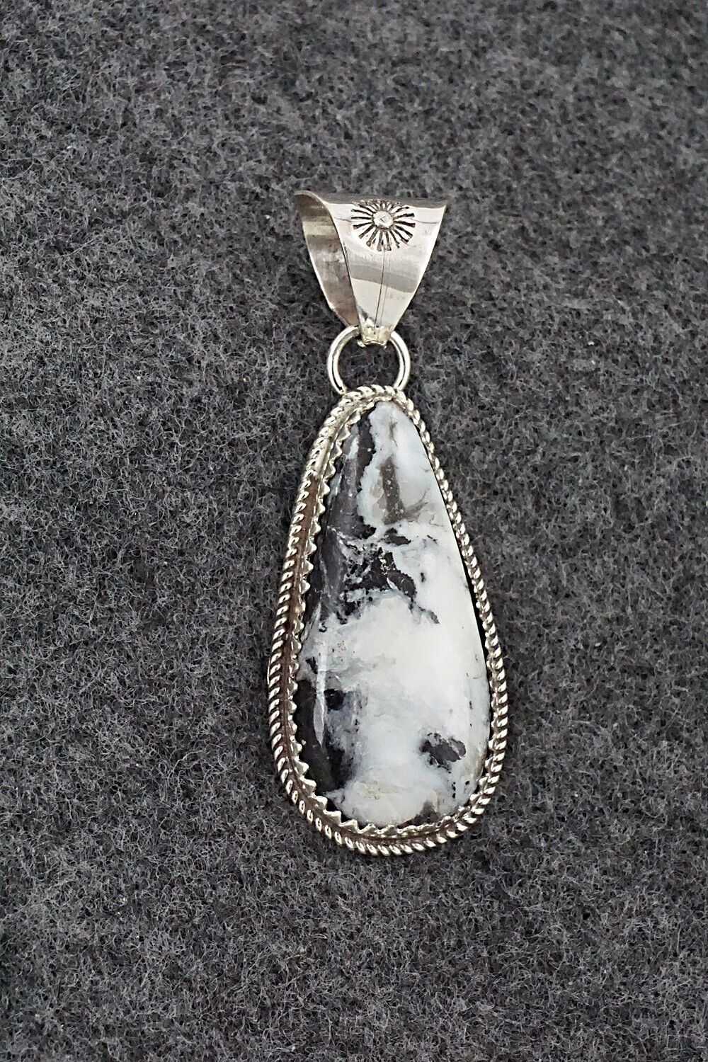 White Buffalo & Sterling Silver Pendant - Ernest Hawthorne