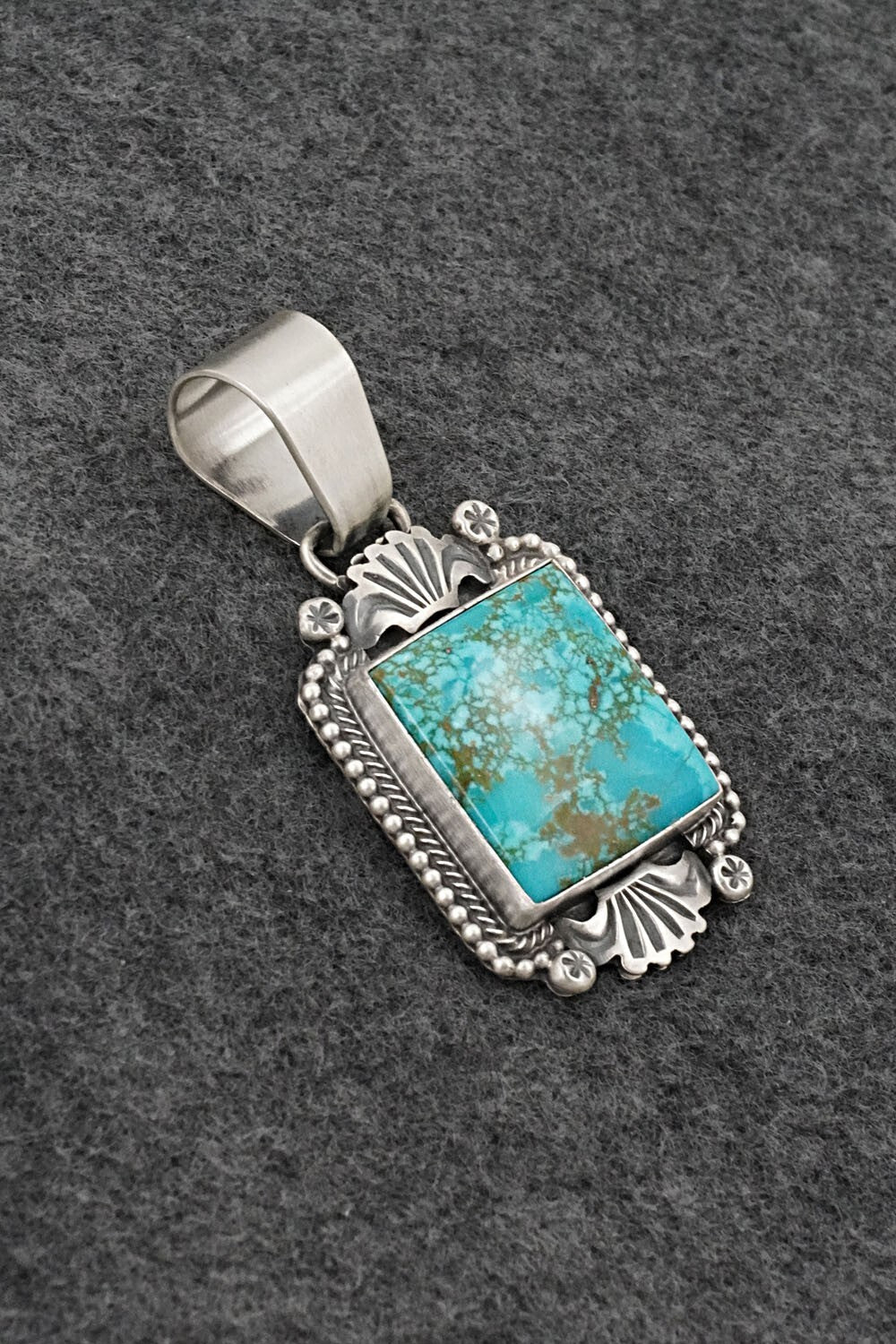 Turquoise & Sterling Silver Pendant - Darrin Livingston