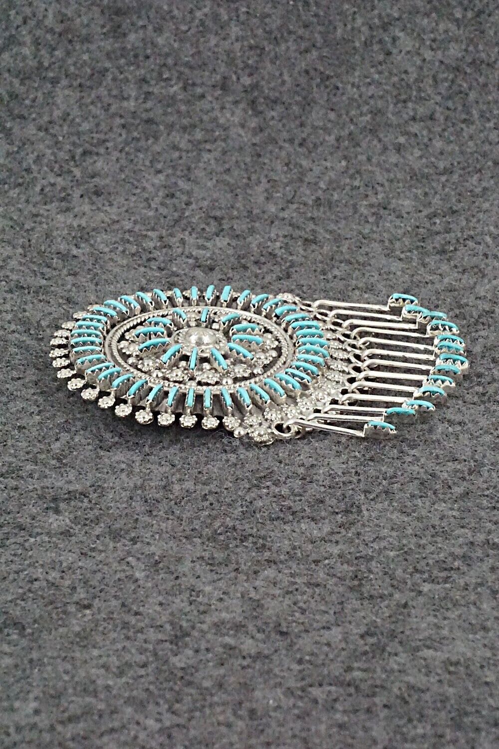 Turquoise & Sterling Silver Pendant/Pin - Kevin Leekity