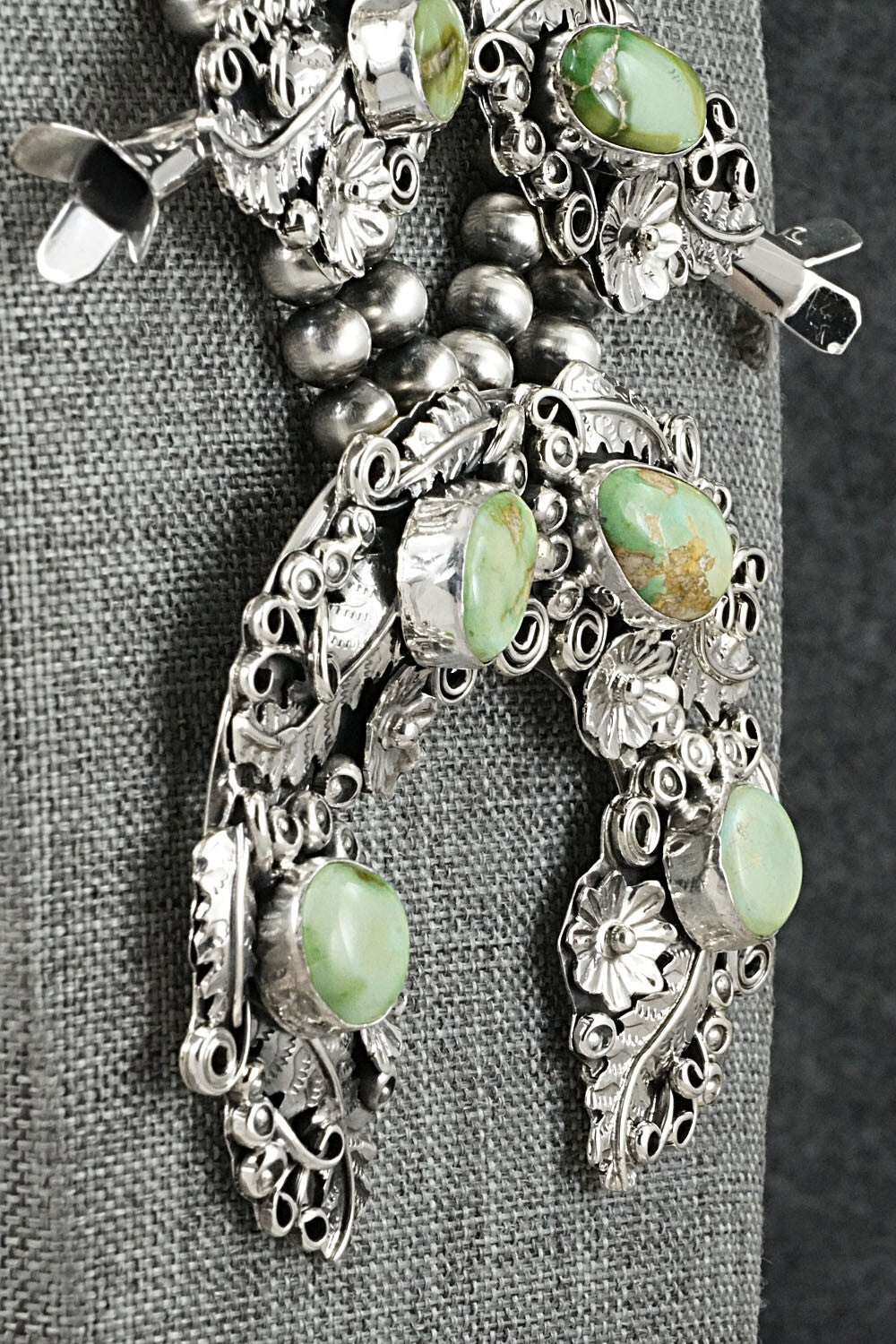 Turquoise & Sterling Silver Squash Blossom Set - Harry B. Yazzie
