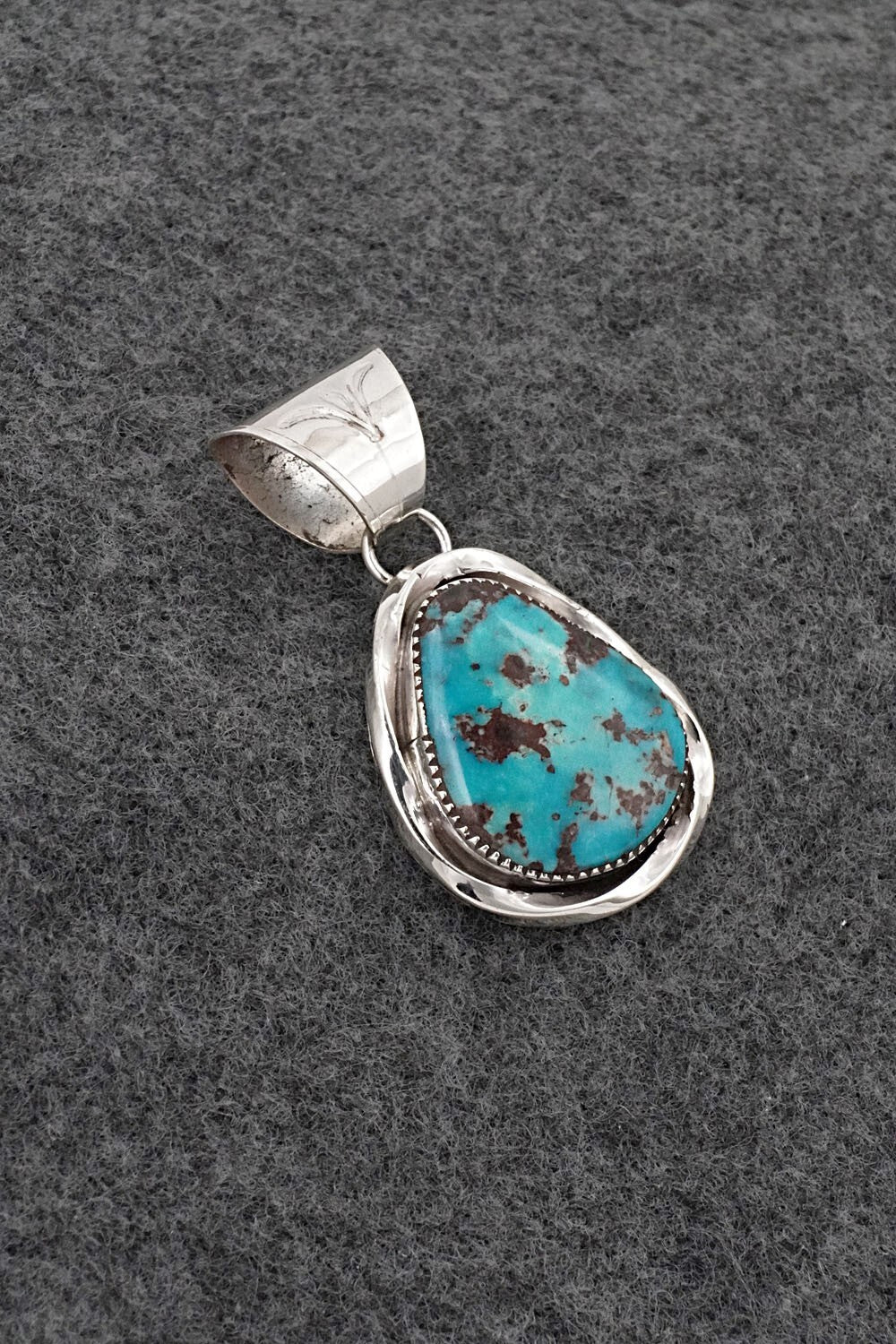 Turquoise & Sterling Silver Pendant - Ernest Hawthorne