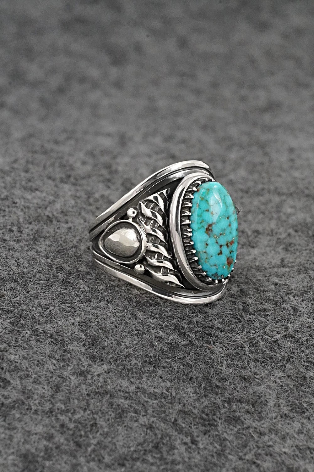 Turquoise & Sterling Silver Ring - Derrick Gordon - Size 7
