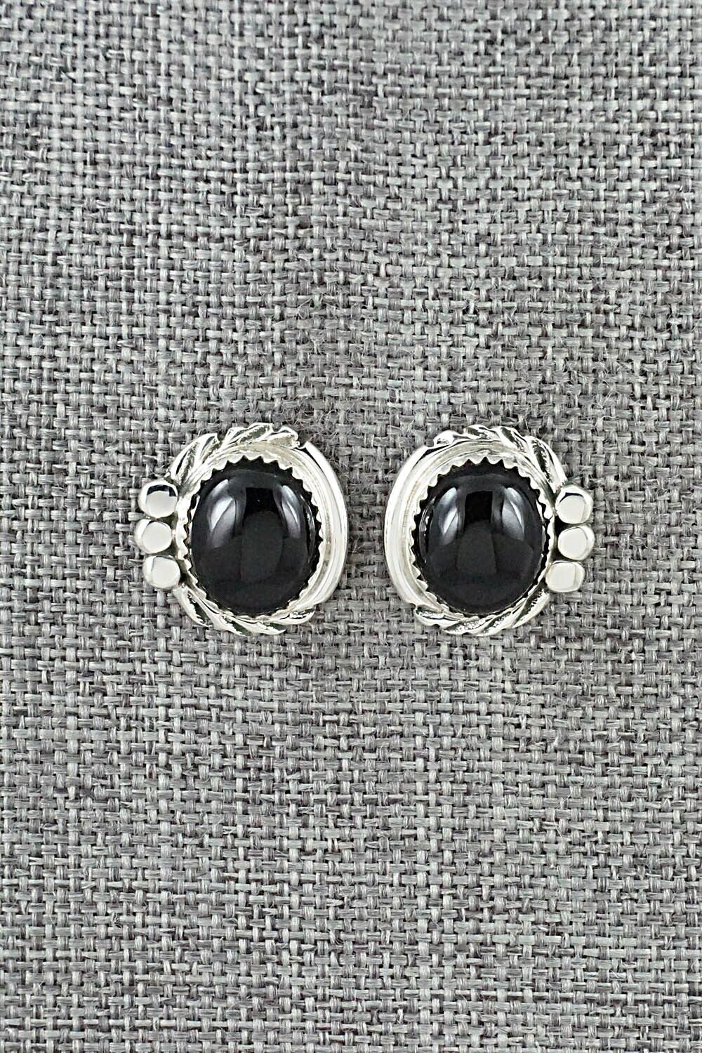 Onyx & Sterling Silver Earrings - Delores Cadman