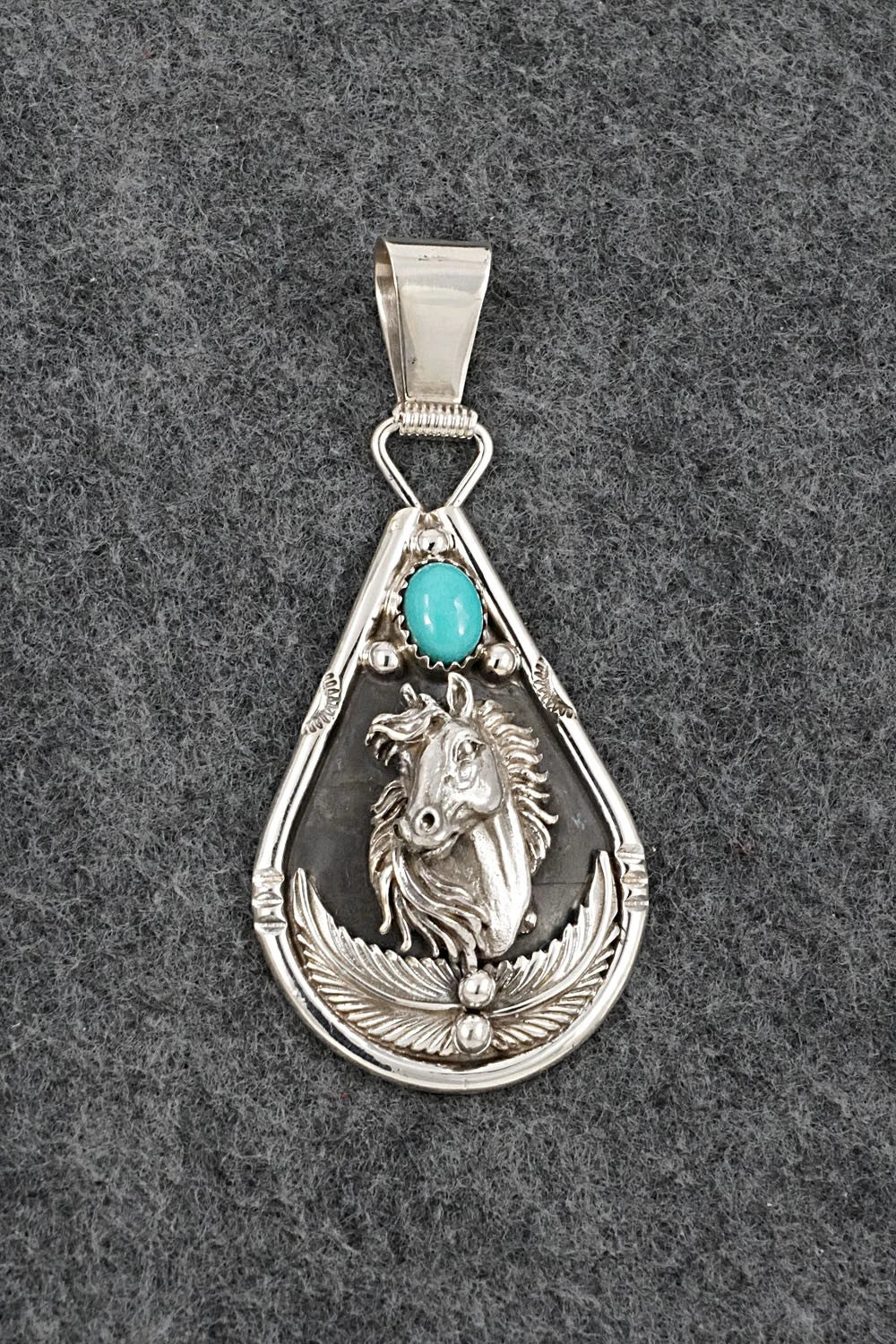 Turquoise & Sterling Silver Pendant - Darrell Morgan