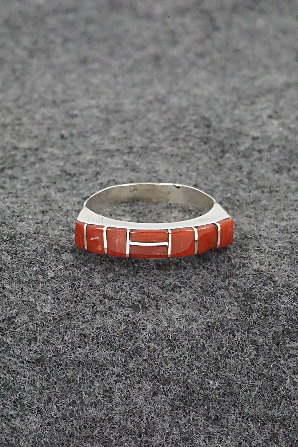 Coral & Sterling Silver Ring - Verna Kanesta - Size 8