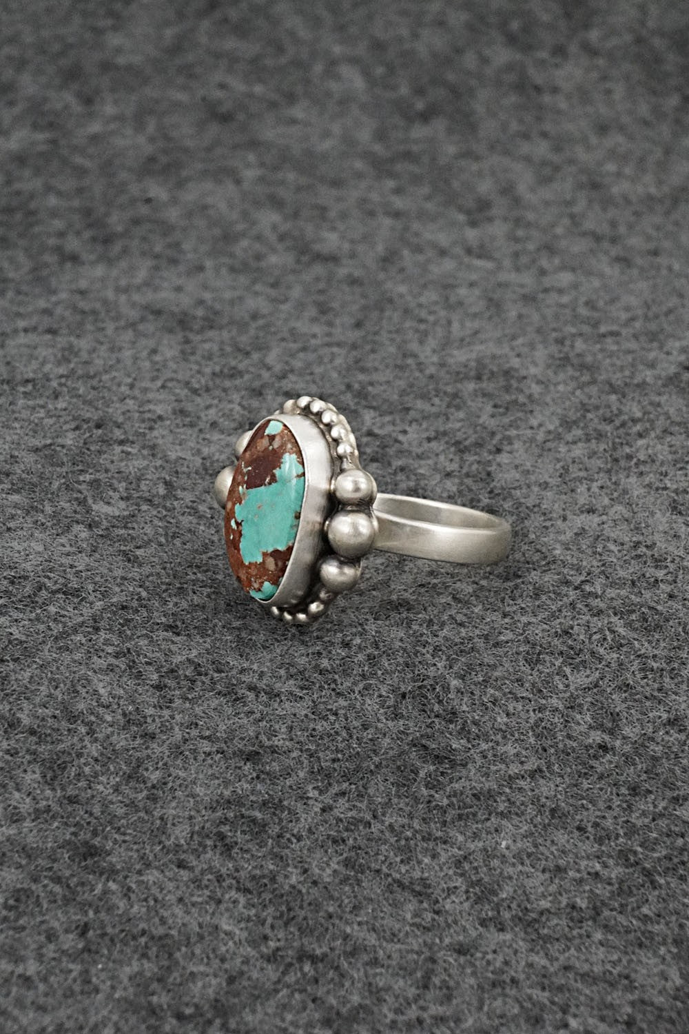 Turquoise & Sterling Silver Ring - Kathleen Livingston - Size 7 Adj.