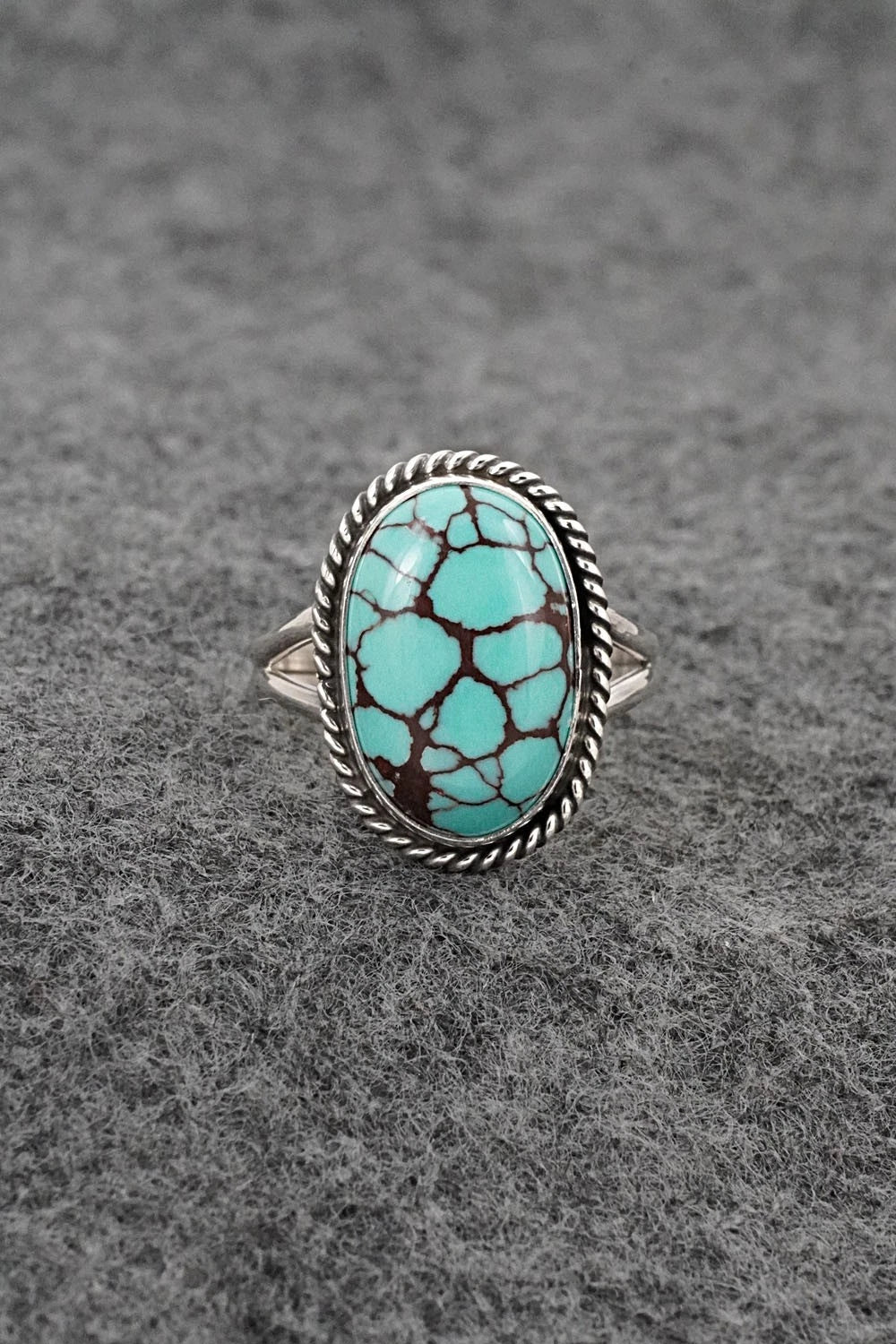 Turquoise & Sterling Silver Ring - Eugene Gruber - Size 8