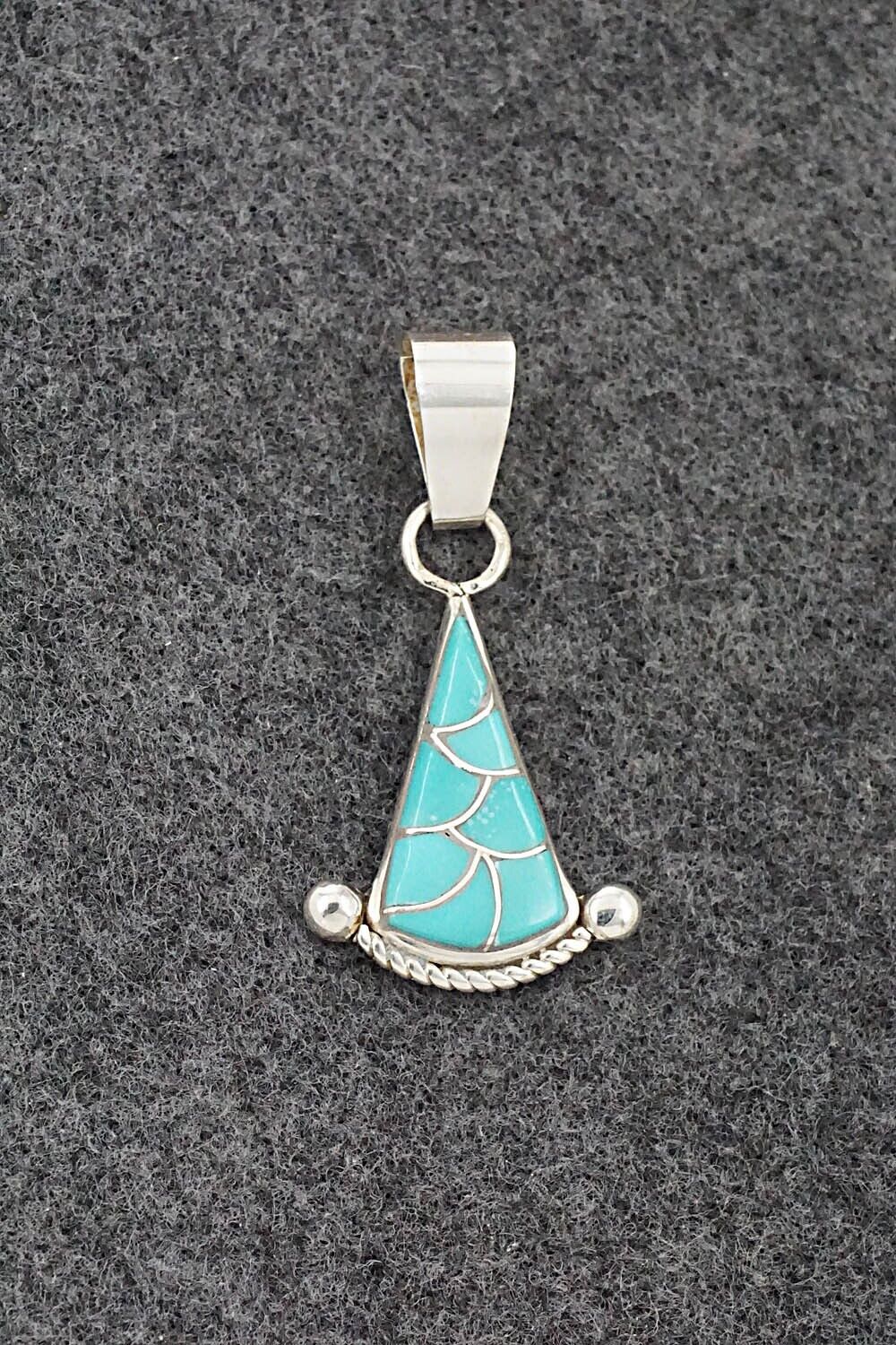 Turquoise & Sterling Silver Pendant - Carlen Seoutewa