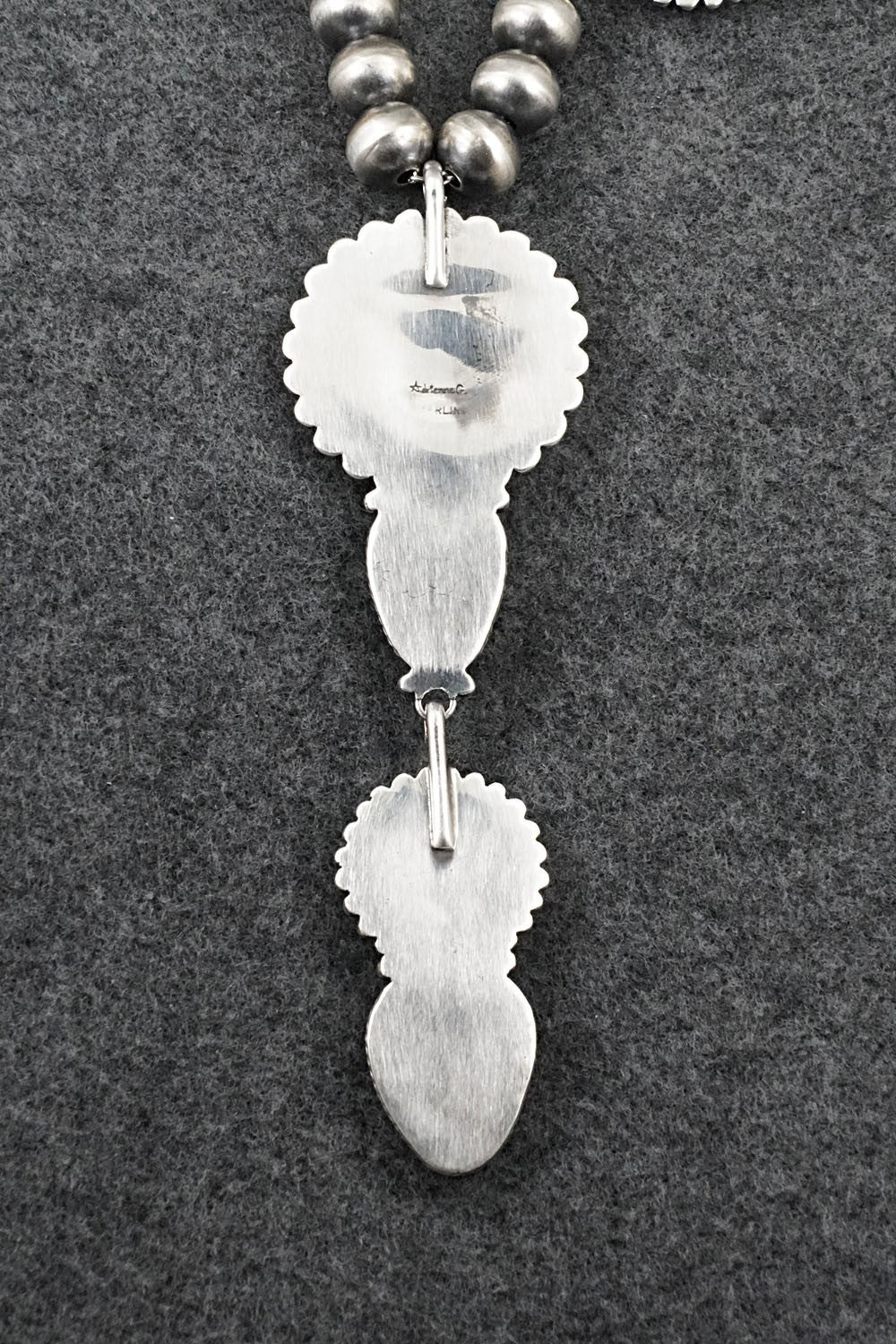 Turquoise & Sterling Silver Navajo Pearl Necklace - Adrienne Gordon