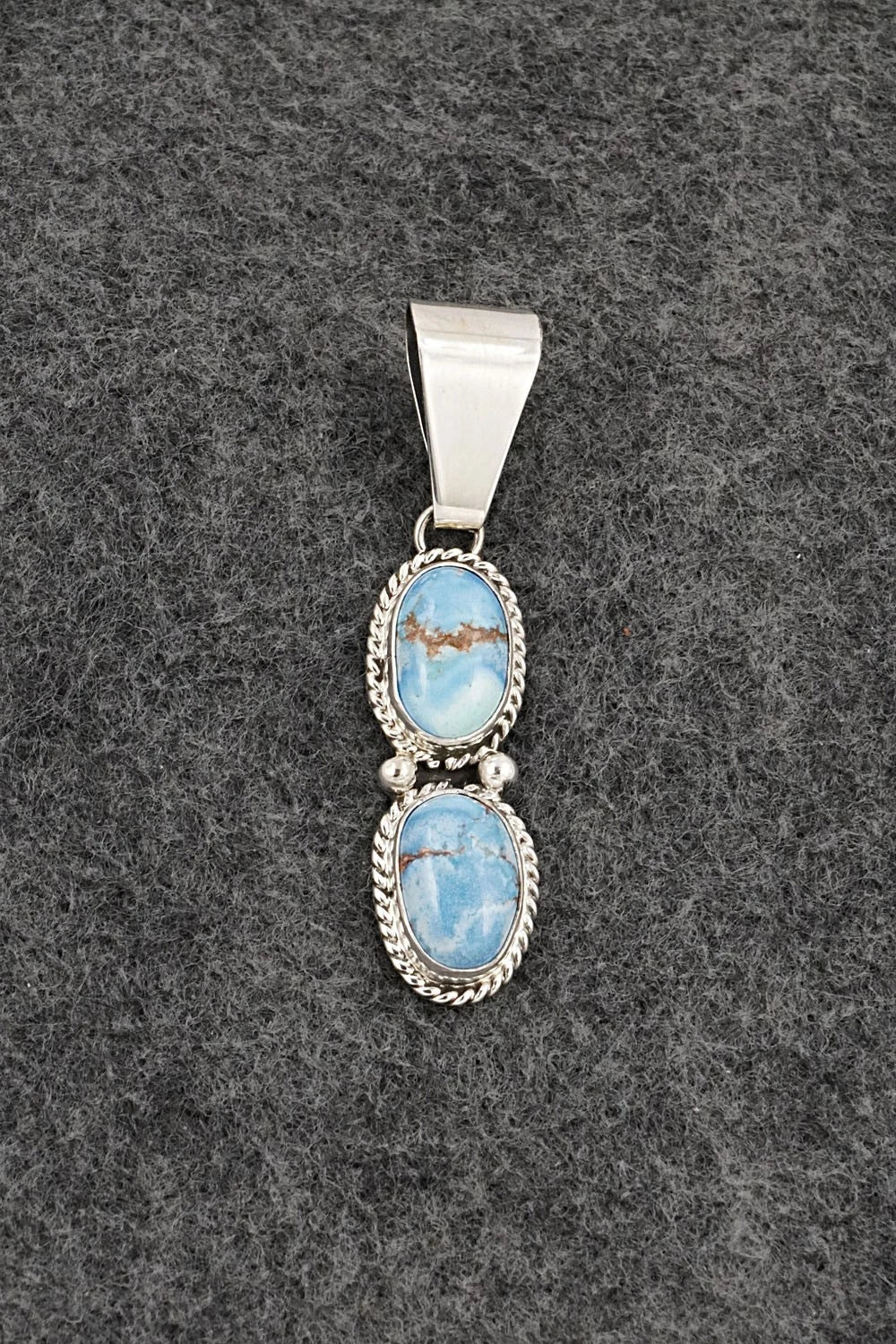Turquoise & Sterling Silver Pendant - Eugene Gruber