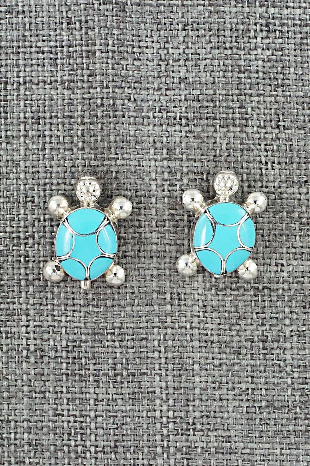Turquoise & Sterling Silver Earrings - Amielda Peynetsa
