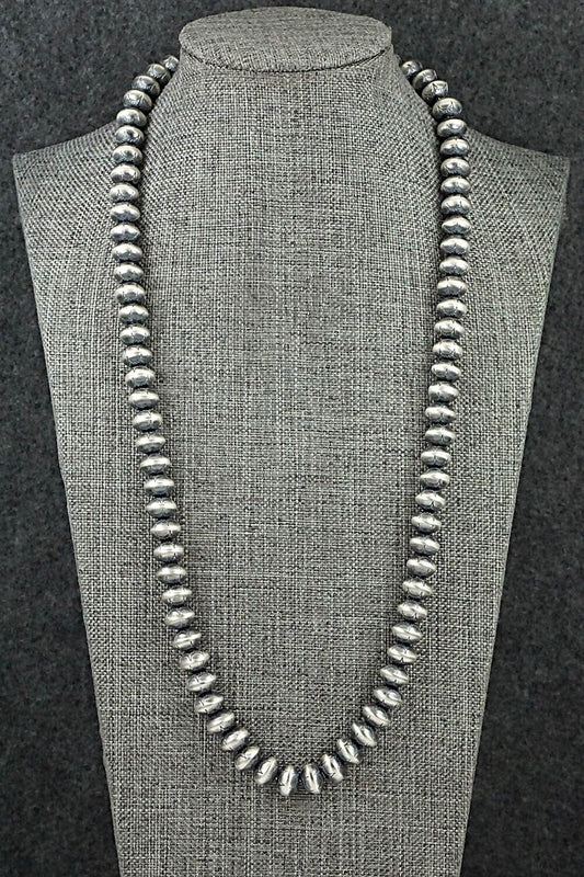 Sterling Silver Navajo Pearl Necklace 26" - Bryannen Halwood
