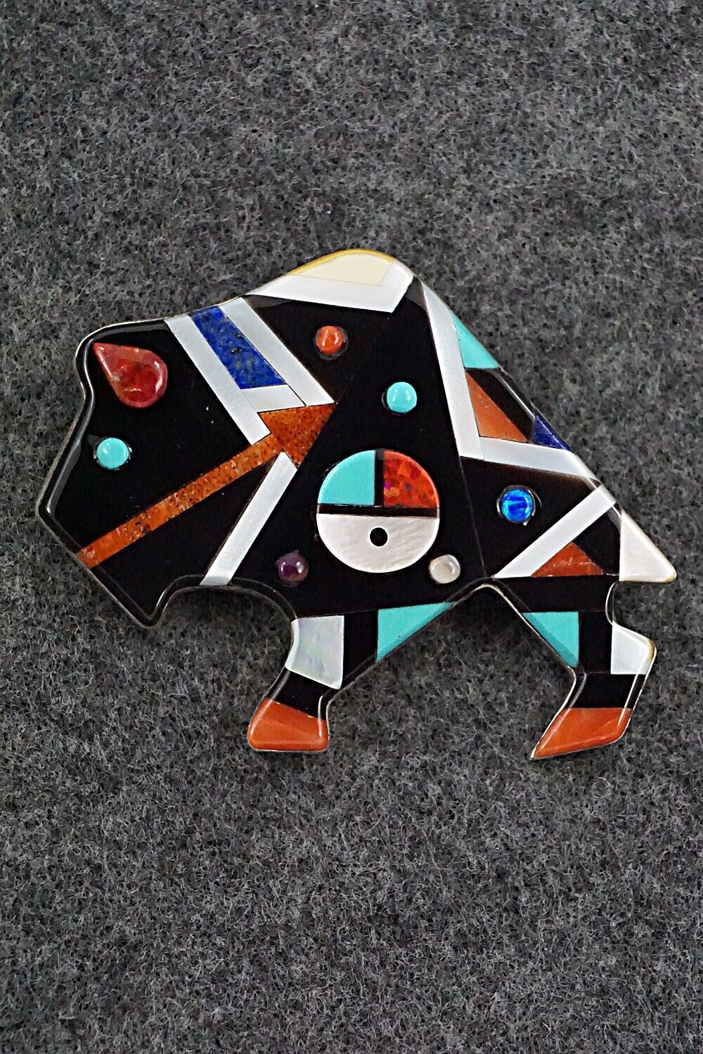 Multi-Stone & Sterling Silver Pendant/Pin - Ernie Ohmsatte