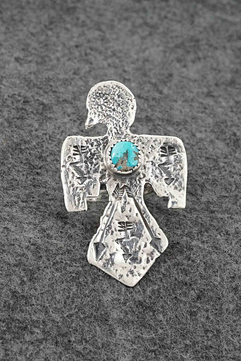 Turquoise & Sterling Silver Ring - Delbert Arviso - Size 7.5