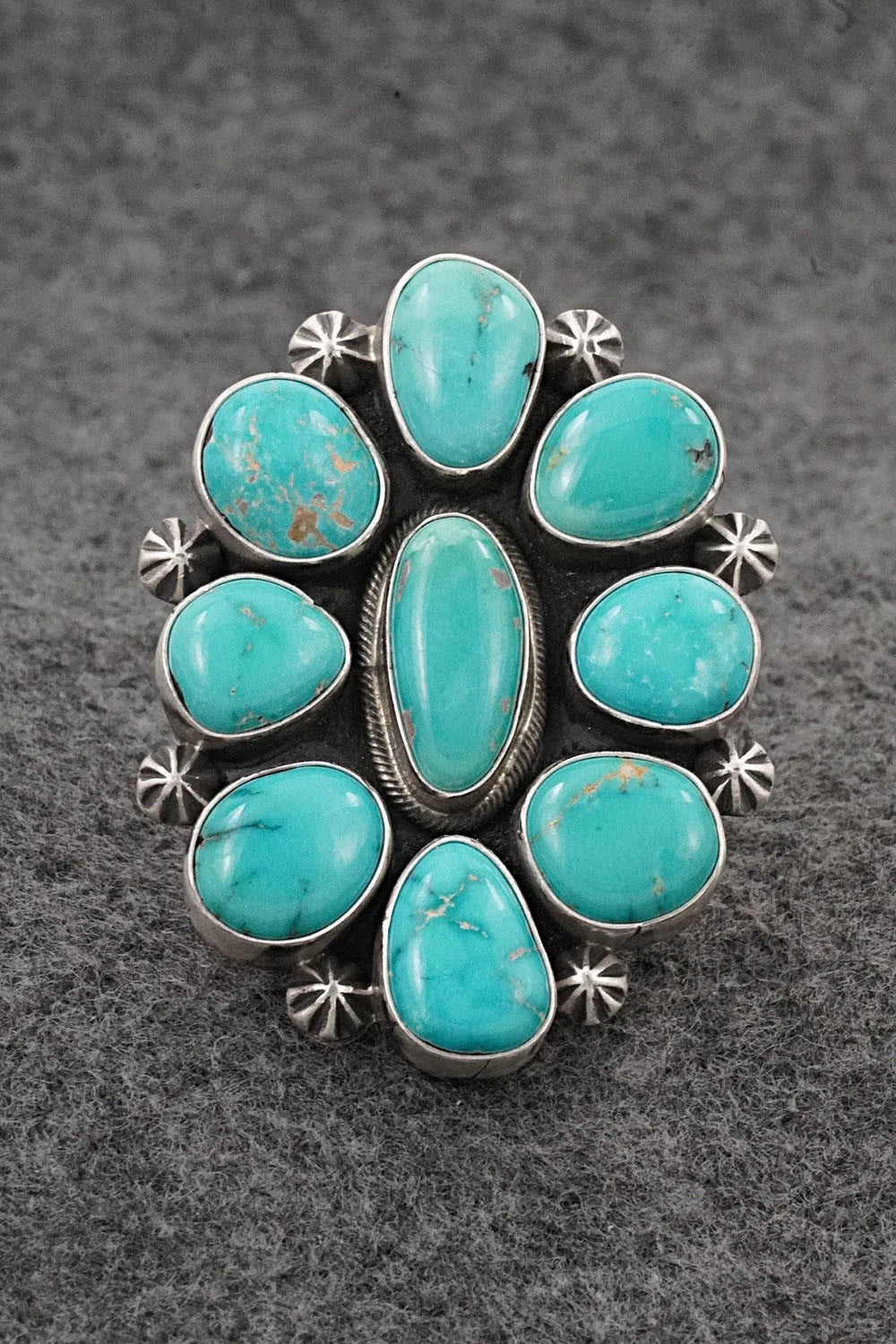 Turquoise & Sterling Silver Ring - Paul Livingston - Size Adjustable