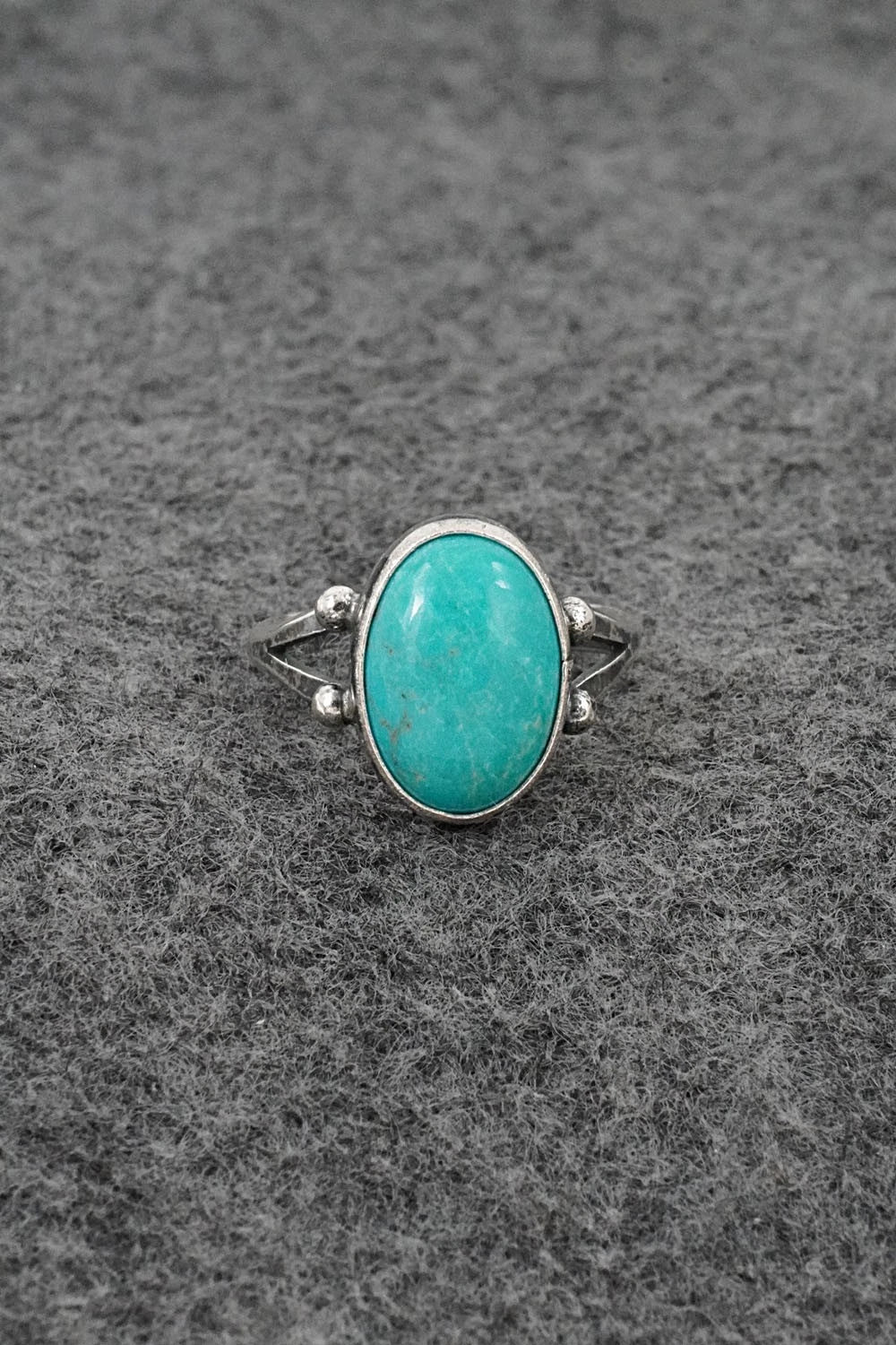 Turquoise and Sterling Silver Ring - Jerryson Henio - Size 6.75