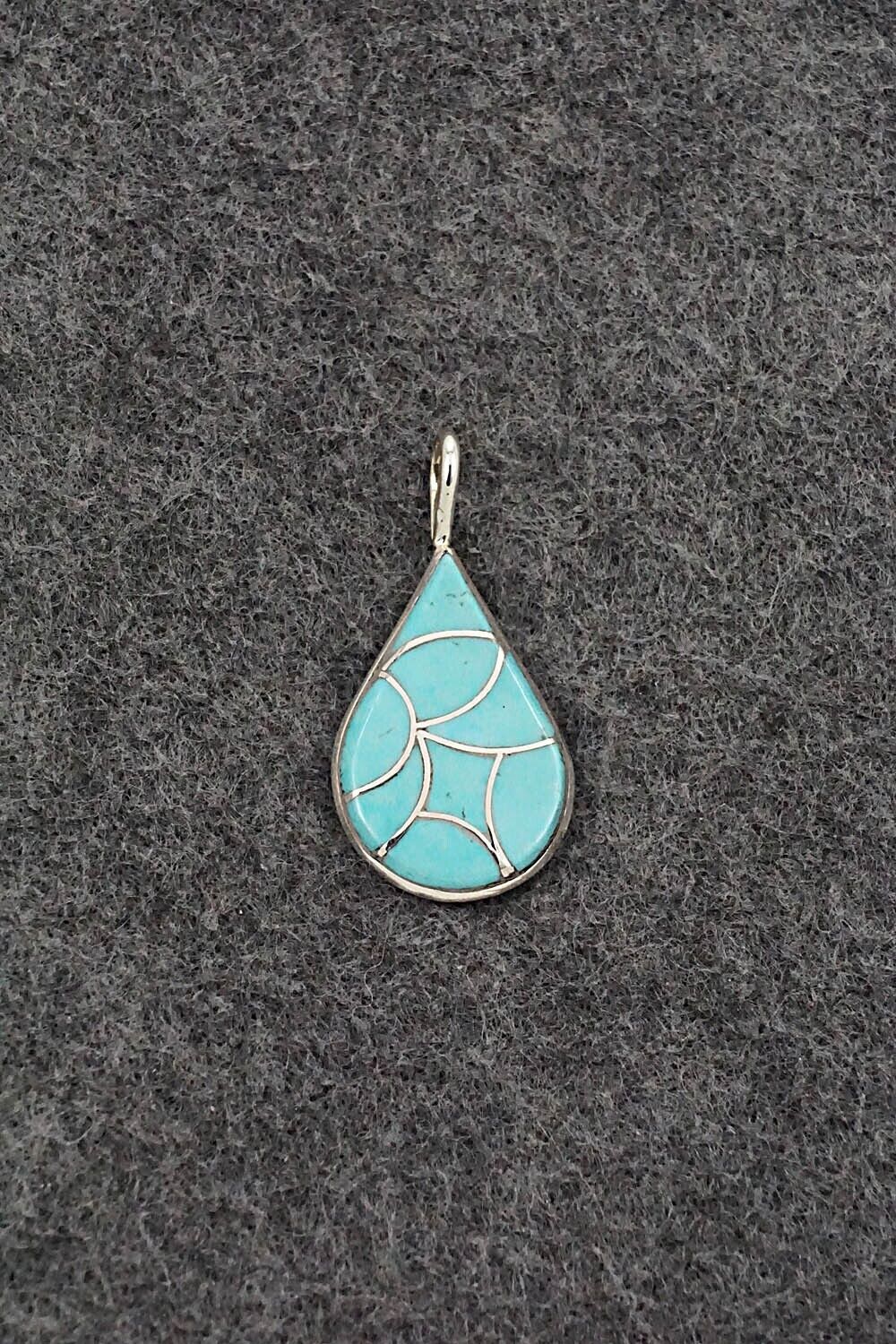 Turquoise & Sterling Silver Pendant - Delorna Lahi