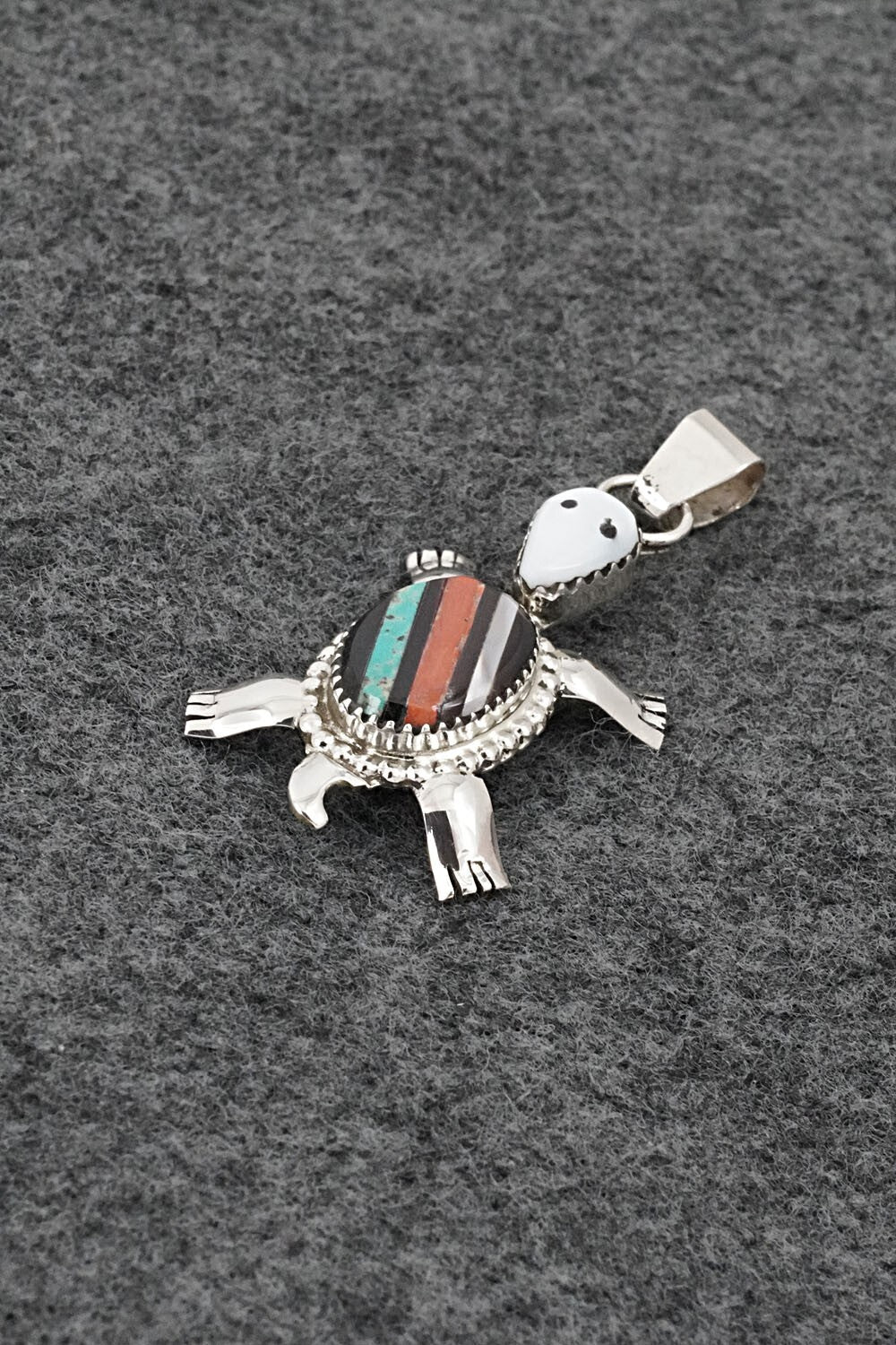 Multi-Stone & Sterling Silver Inlay Pendant - Wayne Haloo
