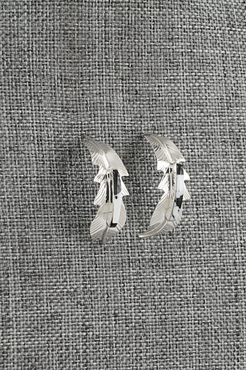 White Buffalo & Sterling Silver Earrings - Alan Barney