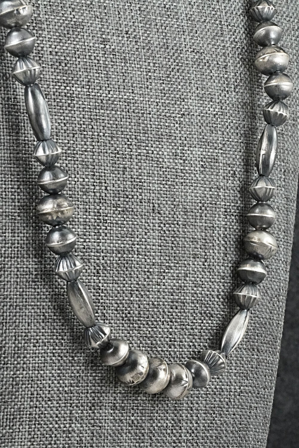 Sterling Silver Navajo Pearl Necklace 28" - Vintage