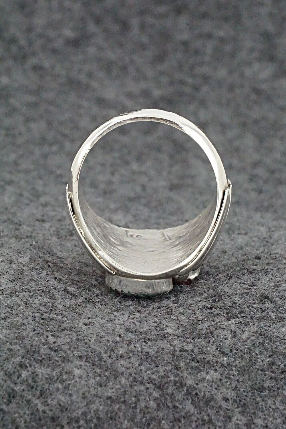 Turquoise, Coral and Sterling Silver Ring - Annie Spencer - Size 13.25