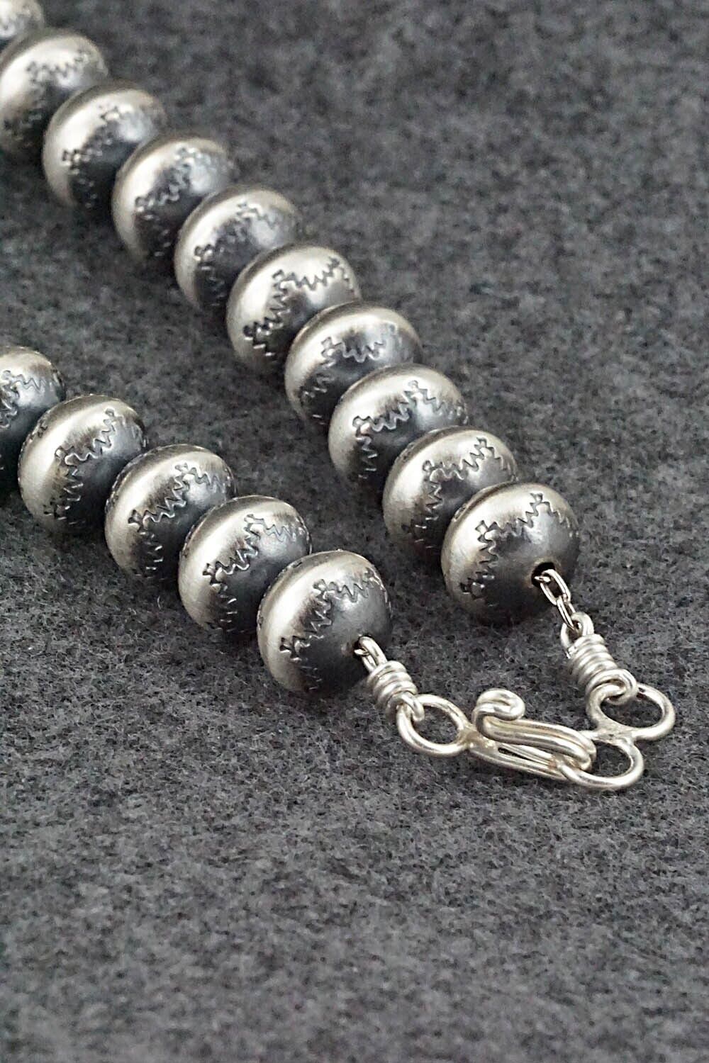 Sterling Silver Navajo Pearl Necklace 24" - Bryannen Halwood