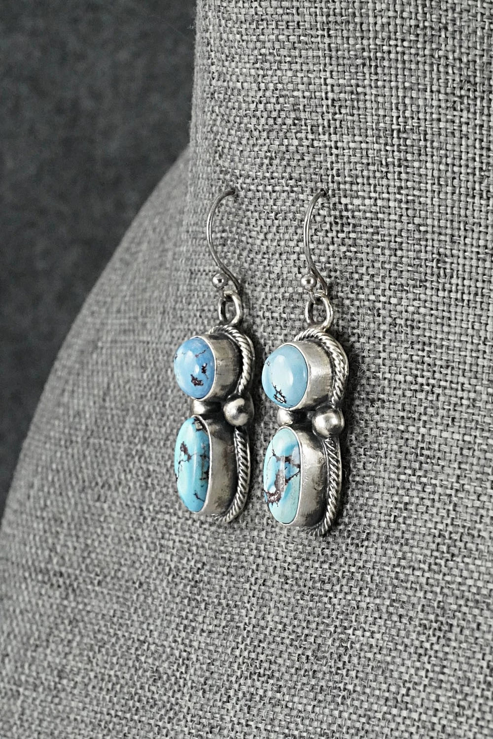 Turquoise & Sterling Silver Necklace and Earrings Set - Paul Livingston