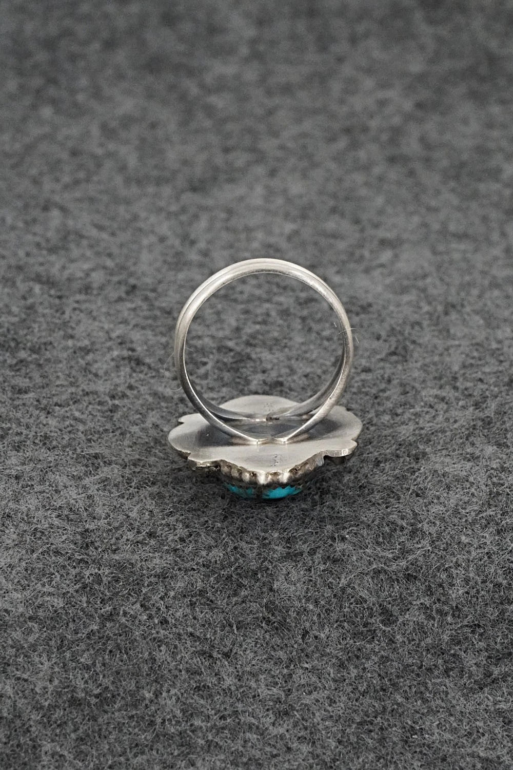 Turquoise & Sterling Silver Ring - Leslie Nez - Size 7.5