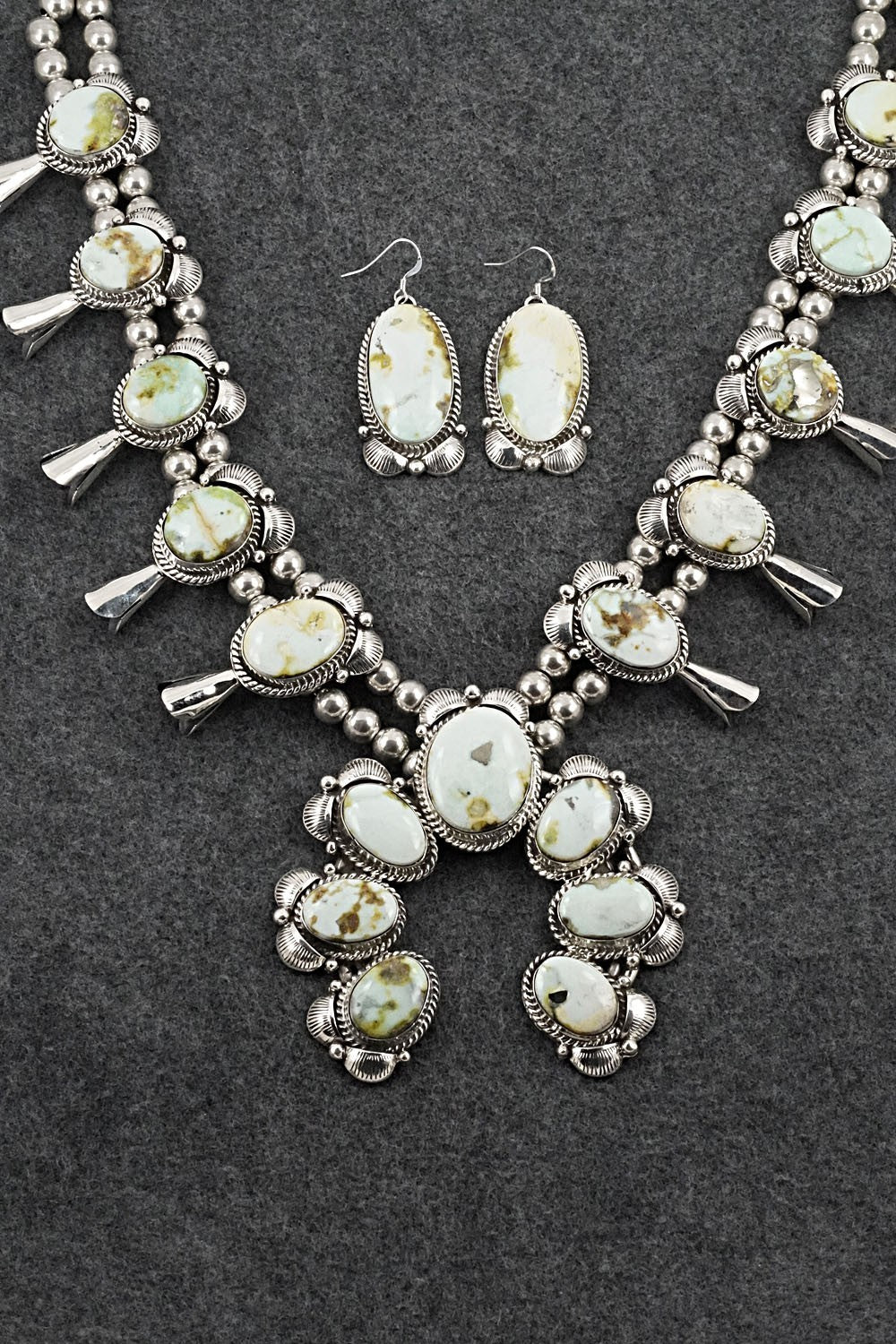 Variscite & Sterling Silver Squash Blossom Set - Vernon Johnson