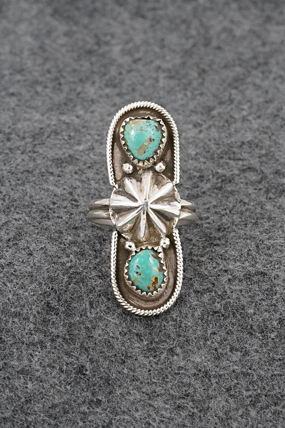 Turquoise & Sterling Silver Ring - Priscilla Reeder - Size 8