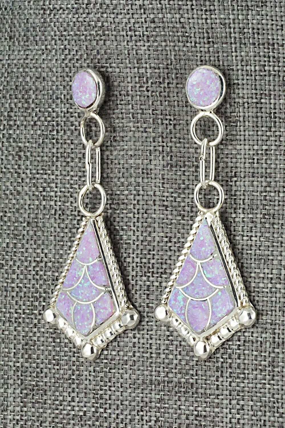 Opalite & Sterling Silver Inlay Earrings - Seoutewa