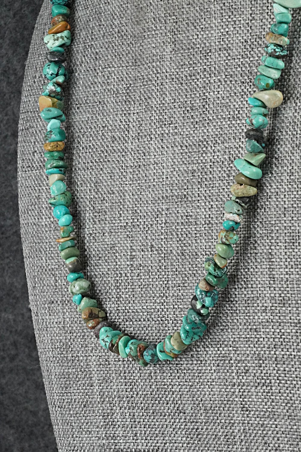 Turquoise & Sterling Silver Necklace 38" - Doreen Jake