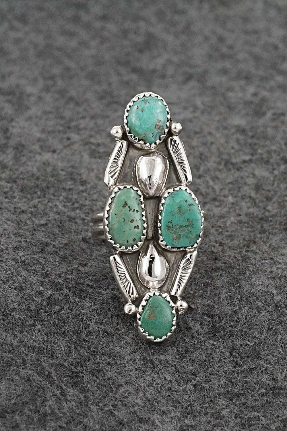 Turquoise & Sterling Silver Ring - Priscilla Reeder - Size 8