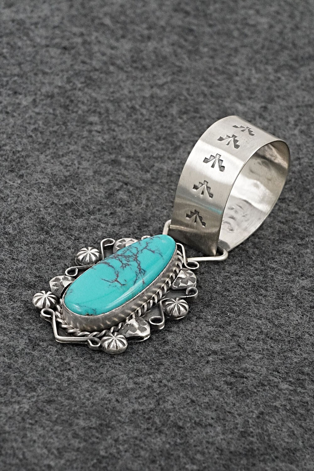 Turquoise & Sterling Silver Pendant - Wilson Dawes