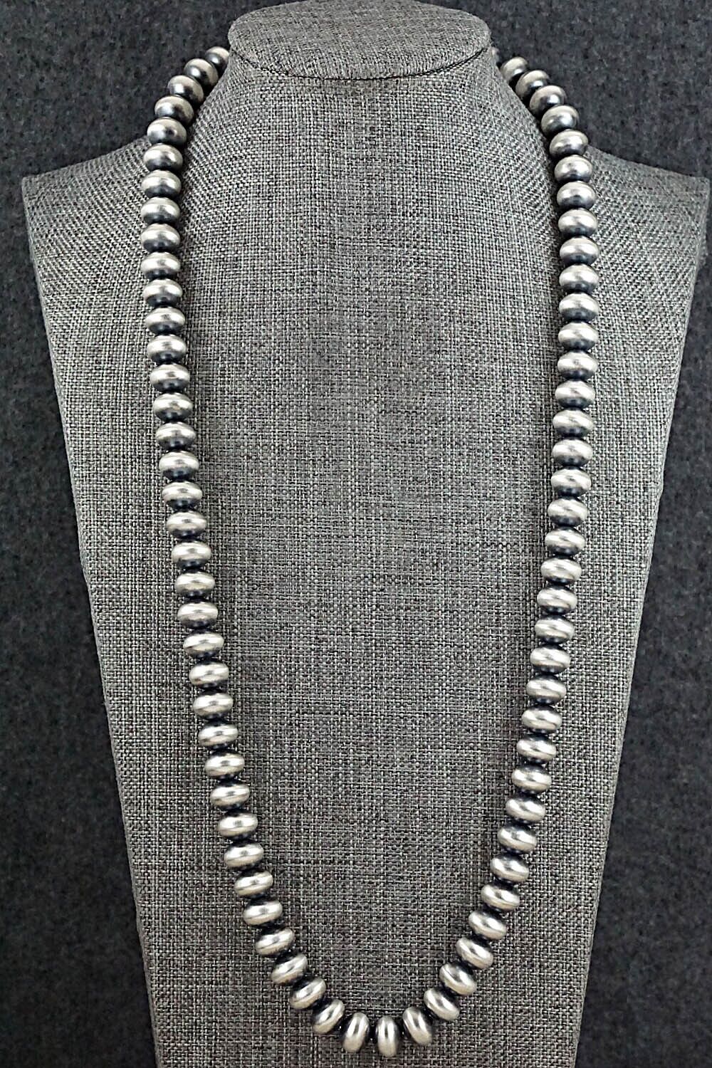 Sterling Silver Navajo Pearl Necklace 24" - Bryannen Halwood