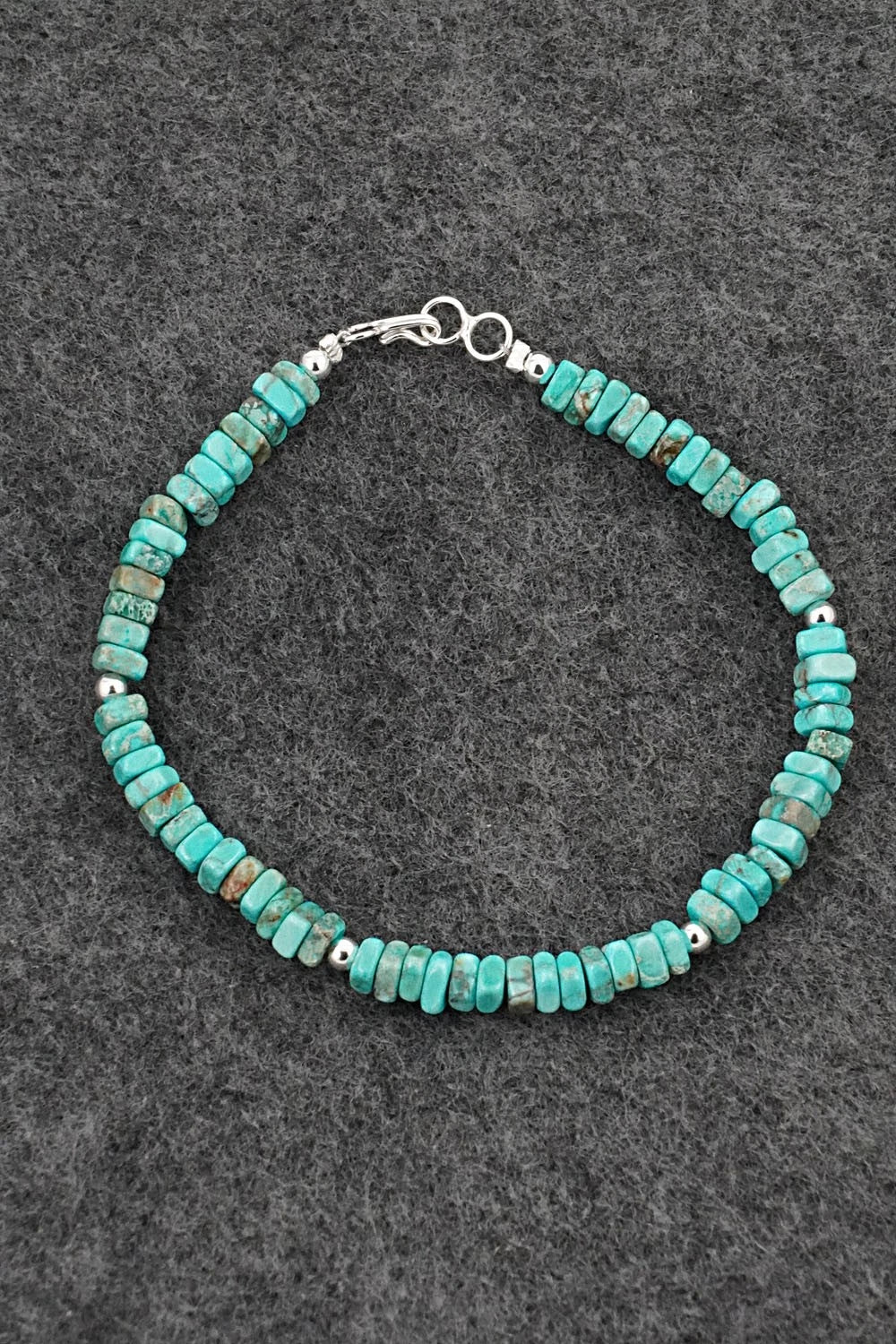 Turquoise & Sterling Silver Bracelet - Doreen Jake