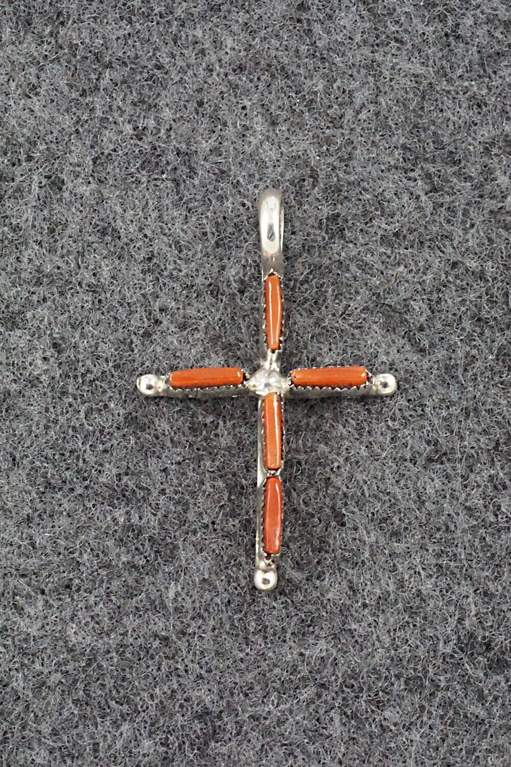Coral & Sterling Silver Pendant - Jill Paywa