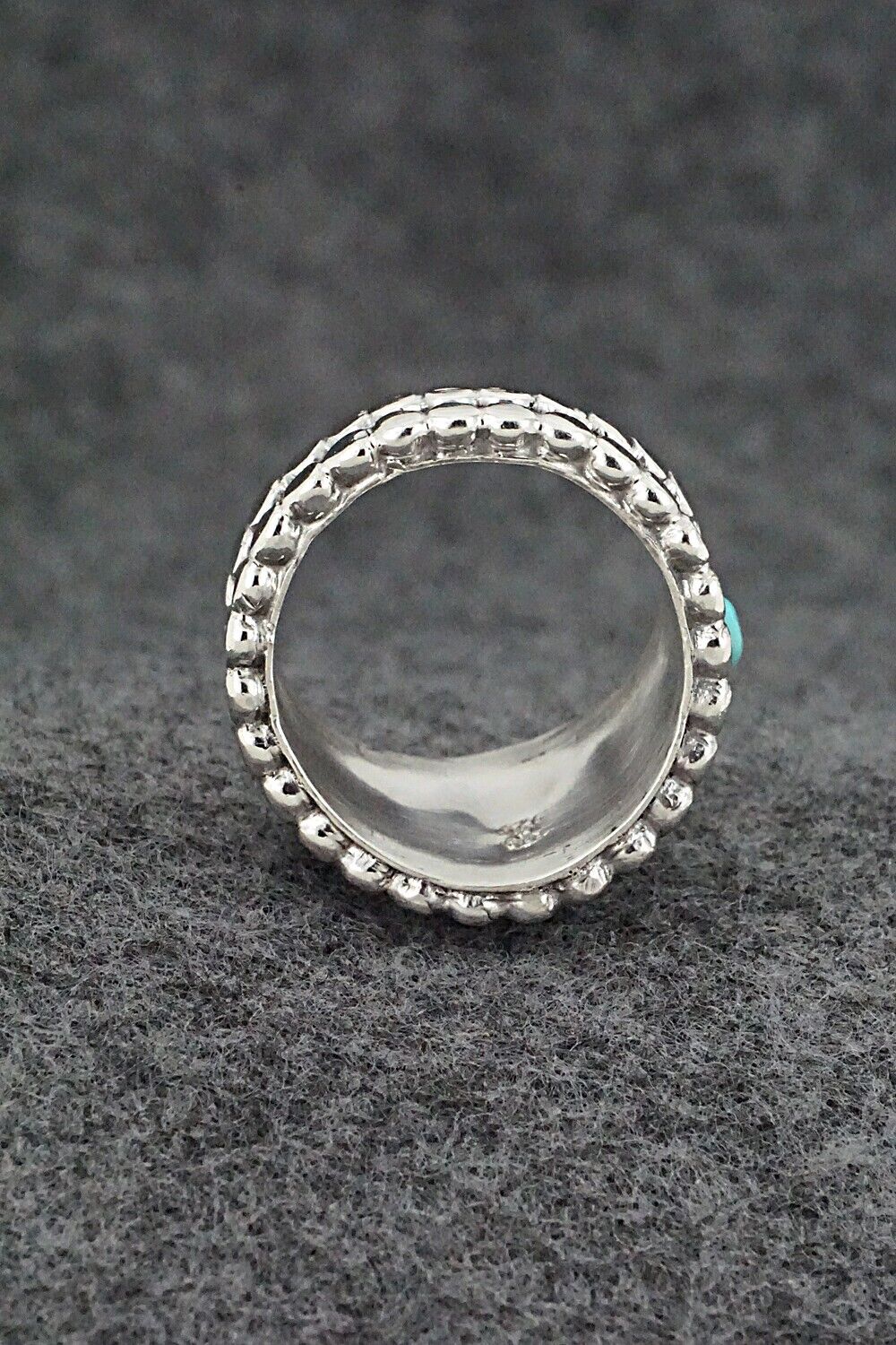 Turquoise & Sterling Silver Ring - Kenny Lonjose - Size 9