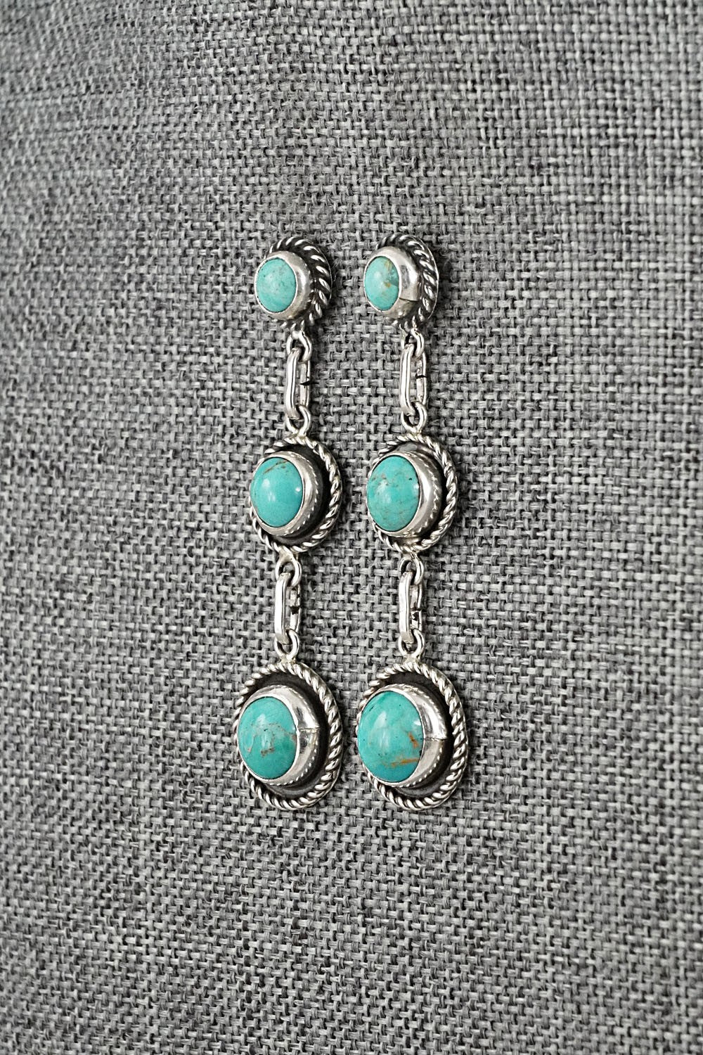 Turquoise & Sterling Silver Earrings - Martin Perry