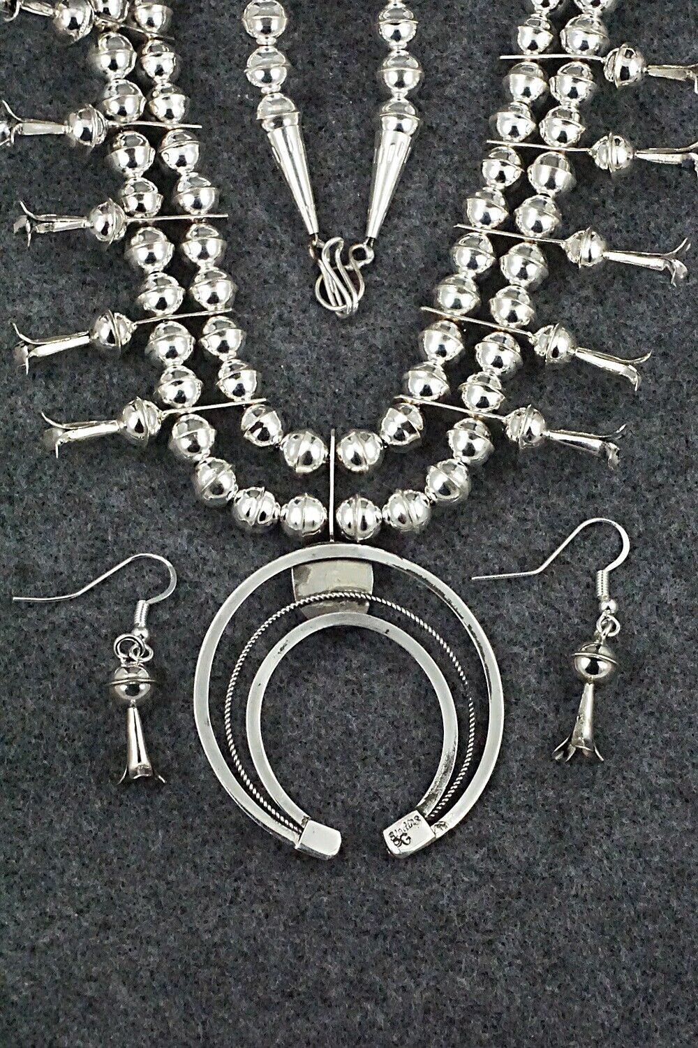 Turquoise & Sterling Silver Squash Blossom Set - Phil Garcia
