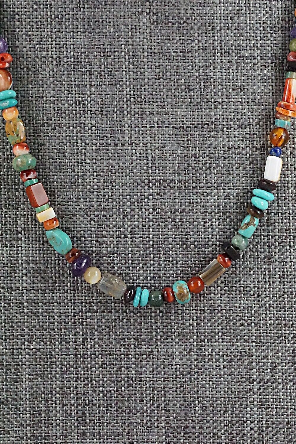 Multi-Stone and Sterling Silver Necklace - Helen Tsosie
