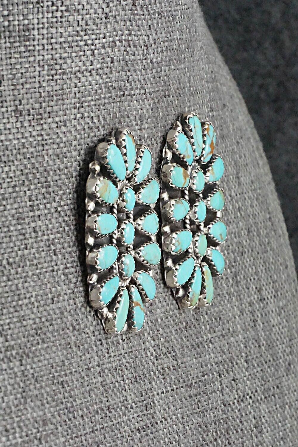 Turquoise and Sterling Silver Earrings - Zeita Begay